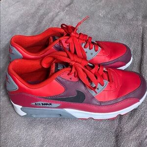 Red and Gray Nike Air Max Sneakers